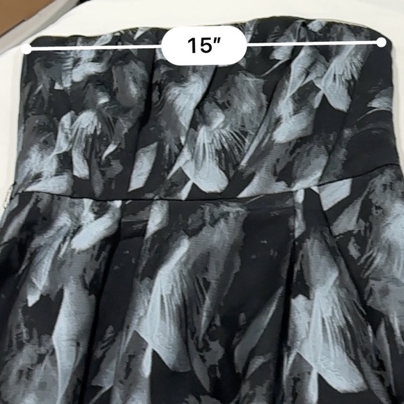 WHBM Strapless Feather Print black and white Dress size 4 - Picture 6 of 14